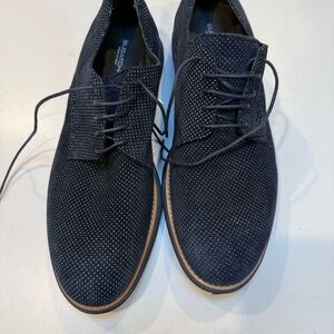 Bugatchi Navy Textured Oxfords